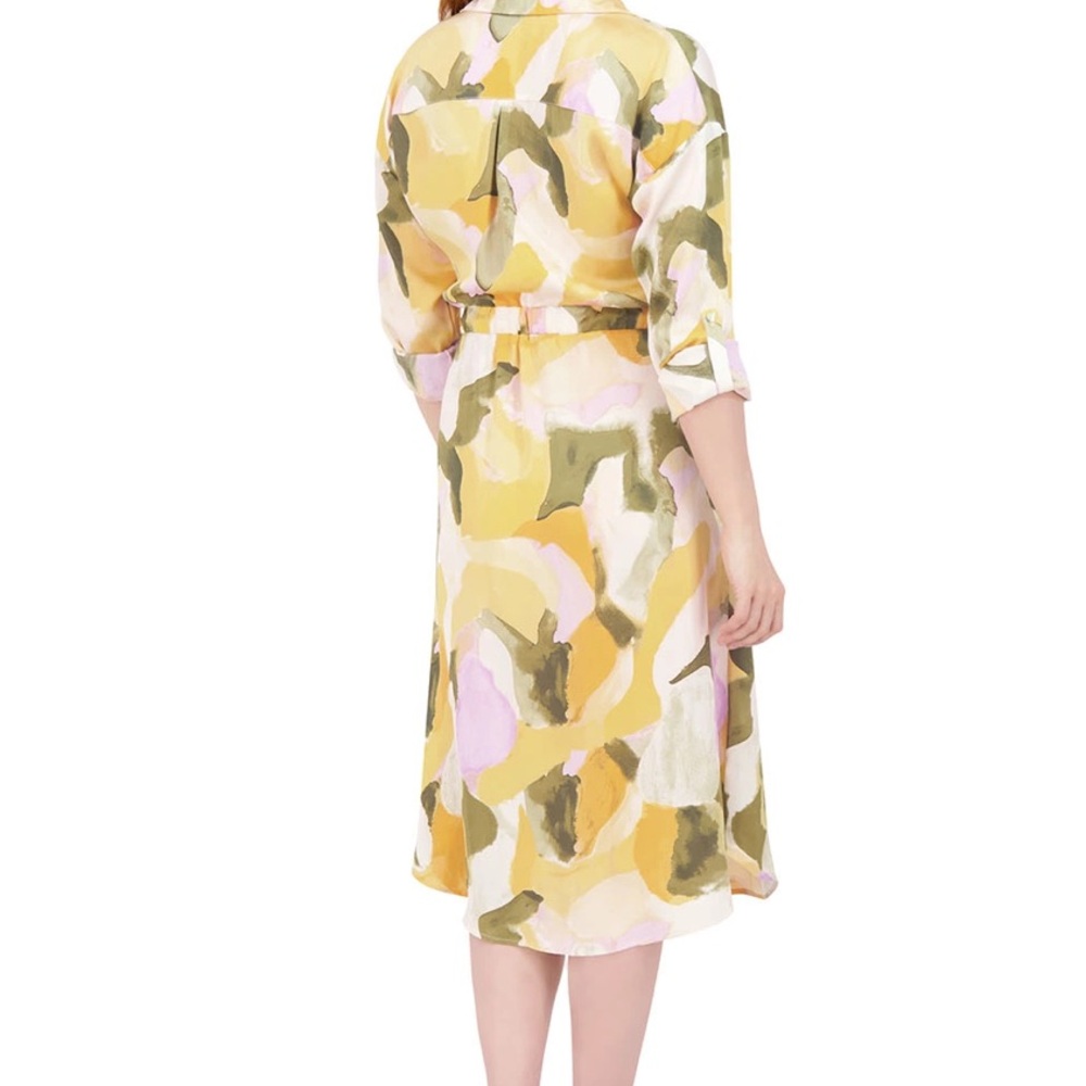 French Connection Yellow and Green Long Sleeve Dress - Picture 4 of 6
